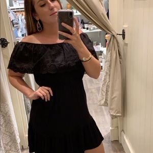 Francesca’s Off the Shoulder Black Dress